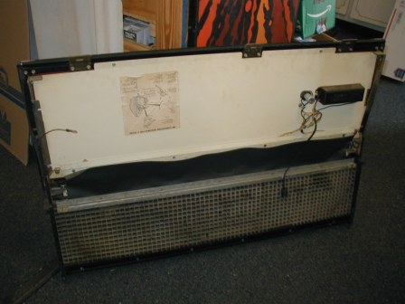 AMI TI-1 Jukebox Lower Front Panel (Front Graphic Has Been Water Damaged / Speaker Grill Has Some Rust / Lamp Works) (Item #76) (Image 2)